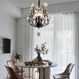 
LuxiLamps - Crystal Starry Sky Pendant Light - Chandelier - Living Room - Black - Modern Lamp - 33 cm - Elegant Blossom Pendant Light