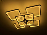 
LuxiLamps - LED Bluetooth 4x4 Head Ceiling Lamp - Smart Lamp - 60 cm - White - Remote Control and APP - Living Room Lamp - Ceiling Lamp
