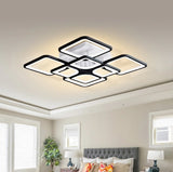 
LuxiLamps - LED Bluetooth 4x4 Head Ceiling Lamp - Smart Lamp - 60 cm - Black - Remote Control and APP - Living Room Lamp - Ceiling Lamp