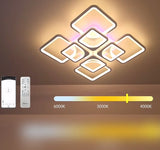 
LuxiLamps - LED Bluetooth 4x4 RGB - Ceiling Lamp With Remote Control - Smart Lamp White - Dimmable With App - Living Room Lamp - Modern Lamp - Ceiling Light