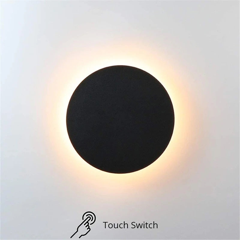 LuxiLamps - Led Touch Schakelaar - Moderne Sensor Wandlamp - Zwart - Wall Lamp Touch - LED Muurverlichting