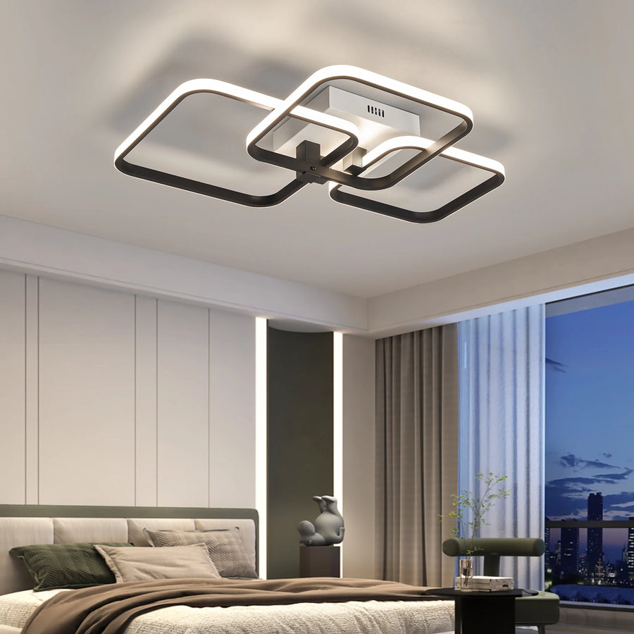 LuxiLamps - Modern 3-Head Ceiling Lamp - White/Black - 53 cm - Living Room Lamp - Modern LED Lamp - Ceiling Light