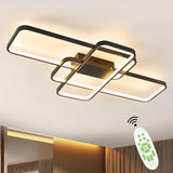 
Black Rectangular LED Ceiling Light - 62 W - Dimmable With Remote Control - Adjustable 3000–6000 K - Modern Chandelier For The Living Room