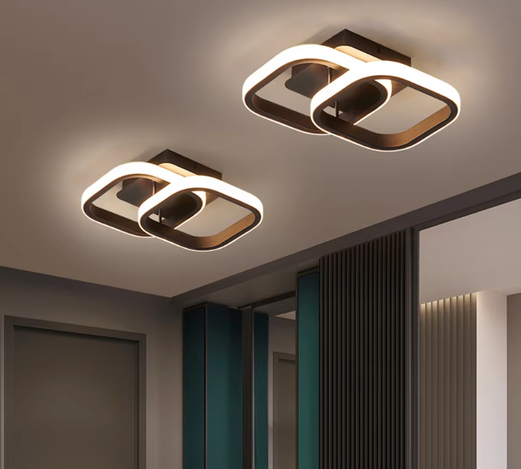 LuxiLamps - Modern Ceiling Lamp - Square LED - Chandelier - Aisle Lamp - Lighting - 29 cm - Black - Ceiling Light - 20W