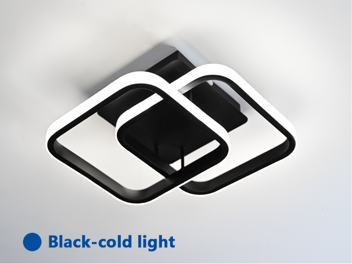 LuxiLamps - Modern Ceiling Lamp - Square LED - Chandelier - Aisle Lamp - Lighting - 29 cm - Black - Ceiling Light - 20W