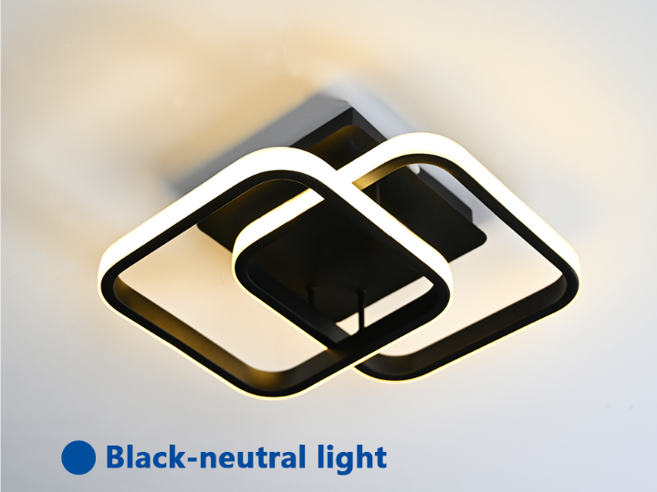 LuxiLamps - Modern Ceiling Lamp - Square LED - Chandelier - Aisle Lamp - Lighting - 29 cm - Black - Ceiling Light - 20W