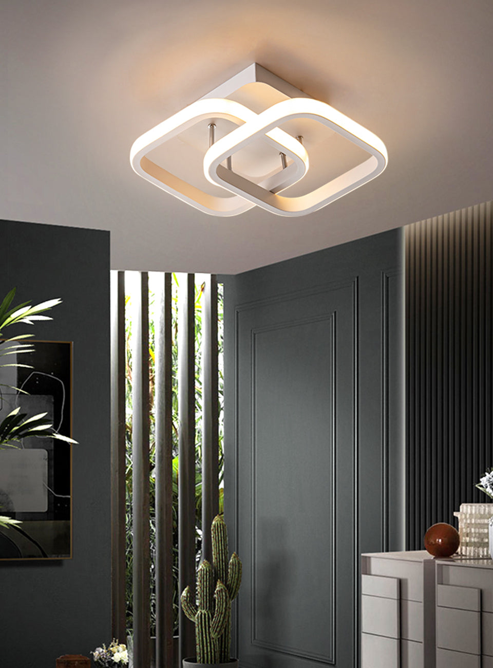LuxiLamps - Modern Ceiling Lamp - Square LED - Chandelier - Aisle Lamp - Lighting - 29 cm - White - Ceiling Light - 20W