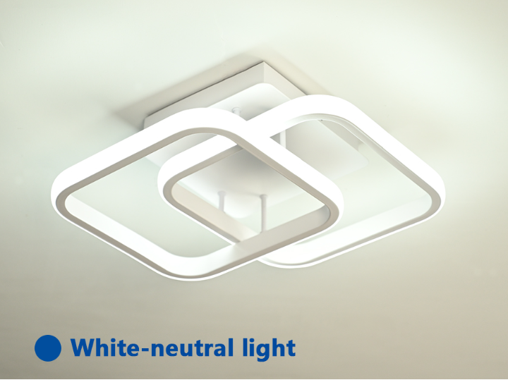 LuxiLamps - Modern Ceiling Lamp - Square LED - Chandelier - Aisle Lamp - Lighting - 29 cm - White - Ceiling Light - 20W