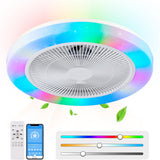 
Modern RGB Ceiling Fan - LED Fan Light - 8 Colours - White - Dimmable - 6 Speeds - Remote Control And App - For Living Room