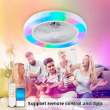 
Modern RGB Ceiling Fan - LED Fan Light - 8 Colours - White - Dimmable - 6 Speeds - Remote Control And App - For Living Room
