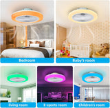 
Modern RGB Ceiling Fan - LED Fan Light - 8 Colours - White - Dimmable - 6 Speeds - Remote Control And App - For Living Room