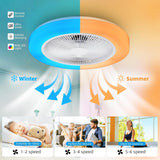 
Modern RGB Ceiling Fan - LED Fan Light - 8 Colours - White - Dimmable - 6 Speeds - Remote Control And App - For Living Room