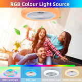 
Modern RGB Ceiling Fan - LED Fan Light - 8 Colours - White - Dimmable - 6 Speeds - Remote Control And App - For Living Room