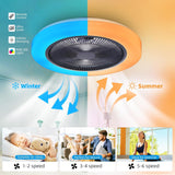 
LuxiLamps - Modern RGB Ceiling Fan - Smart Lamp - 8 Colors - Dimmable With Remote Control & APP - 50 cm - Black - Living Room Lamp