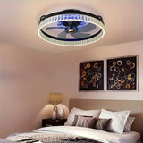 
LuxiLamps - RGB Fan Ceiling Lamp - Ceiling Fan - Black - Dimmable - 50 cm - 6 Speed Fan - Kitchen Lamp - Living Room Lamp - Modern Lamp