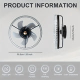 
LuxiLamps - RGB Fan Ceiling Lamp - Ceiling Fan - Black - Dimmable - 50 cm - 6 Speed Fan - Kitchen Lamp - Living Room Lamp - Modern Lamp