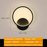 
Ring LED Wall Lamp - Black - Warm White Light - Not Dimmable - Modern Wall Decoration