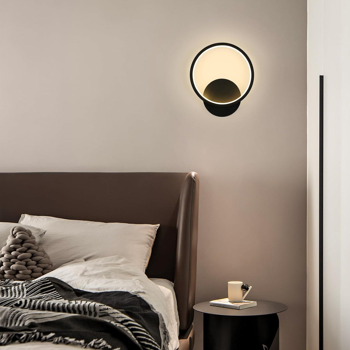 Ring LED Wall Lamp - Black - Warm White Light - Not Dimmable - Modern Wall Decoration