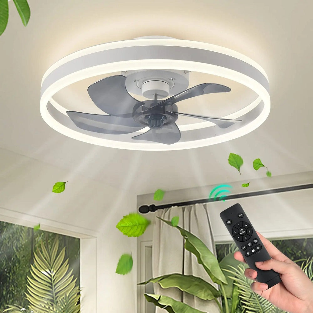 LuxiLamps - Ventilator Lamp - Smart Lamp - 6 Standen - Dimbaar - Zwart - Kroonluchter Ventilator - Chandelier Fan - Woonkamer Lamp - Ventilator Lampen