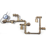
LuxiLamps - Water Pipe Wall Lamp - Industrial Vintage Wall Lighting - 5 Lamps - Sweep Gold - 95 cm - Modern Wall Lamp