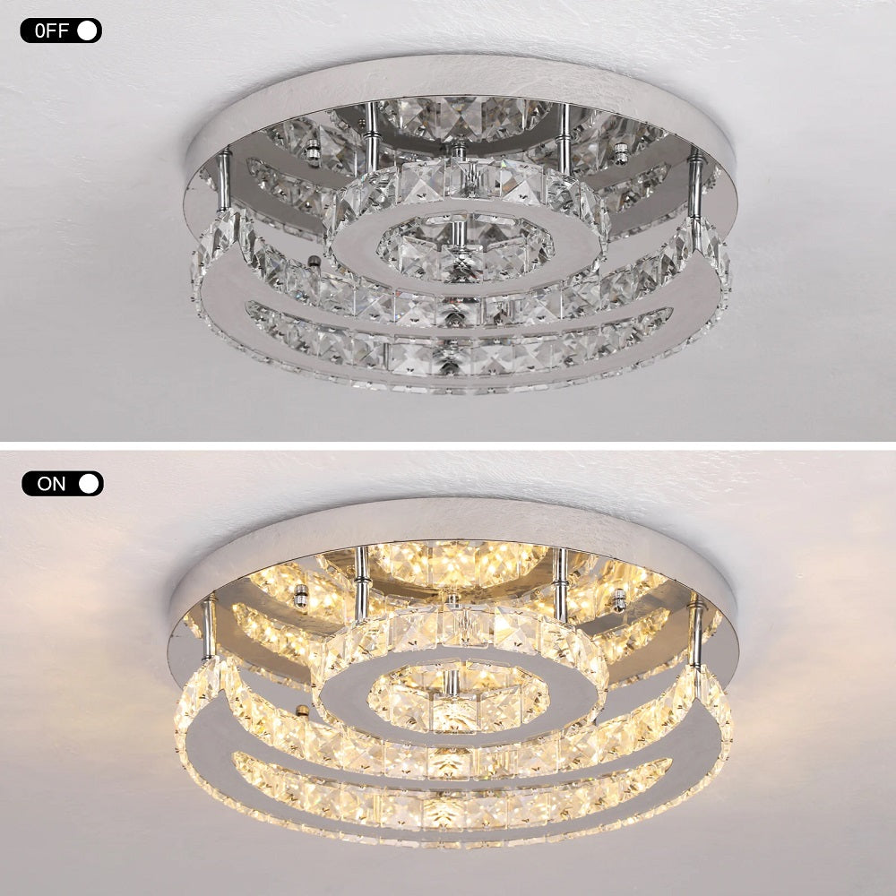 LuxiLamps - Sun & Moon Ceiling Lamp - Crystal LED Chandelier - 3 Colors - Modern Living Room Lamp - 40 cm - Ceiling Lamp