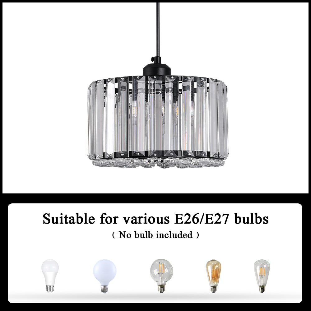 Luxurious Crystal Pendant Lamp - Chandelier Pendant Lamp - Modern Pendant Lamp - Black - Chandelier - E27