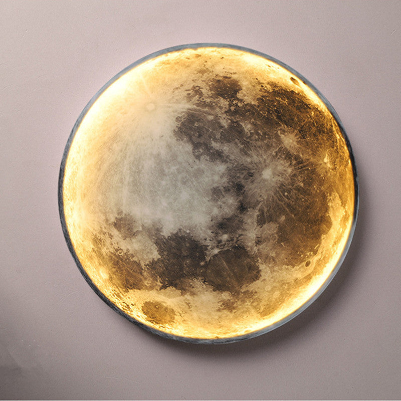 Maan Wandlamp - Ø 30 cm - Dimbaar Met Afstandsbediening - Slaapkamerlamp - Woonkamerlamp - Moderne lamp - Led Lamp - Led Plafond Lamp