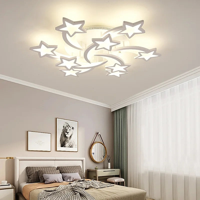 Moderne 9 Sterren Lamp - Binnen Verlichting - Plafonniere - Kroonluchter - Plafondlamp - Wit