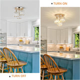 
Modern Crystal Chandelier - 3-Head Crystal Ceiling Lamp - K9 Crystal - E27 - Gold - Lighting - Ceiling Light