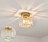 
Modern Crystal Ceiling Light - Gold - LED Square Crystal Chandelier - Aisle Lamp
