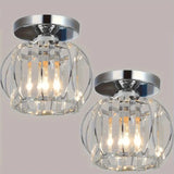 
Modern Crystal Ceiling Light - Round LED Crystal - Chandelier - Chrome - Aisle or Hallway Lamp - Crystal LED Lamp - Ceiling Light