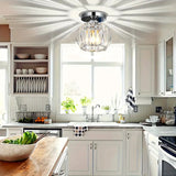 
Modern Crystal Ceiling Light - Round LED Crystal - Chandelier - Chrome - Aisle or Hallway Lamp - Crystal LED Lamp - Ceiling Light