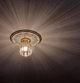 
Modern Crystal Ceiling Light - LED Round Crystal - Chandelier - Gold - Hallway or Foyer Lamp - Crystal LED Lamp - Flush Mount
