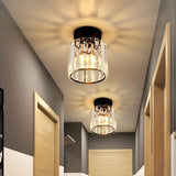 
Modern Crystal Ceiling Lamp - Black - LED Round Crystal Chandelier - Aisle Lamp