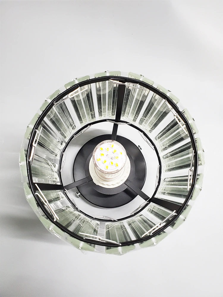 Modern Crystal Ceiling Lamp - Black - LED Round Crystal Chandelier - Aisle Lamp