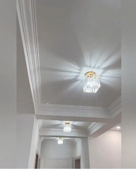 Modern Crystal Ceiling Lamp - Black - LED Round Crystal Chandelier - Aisle Lamp