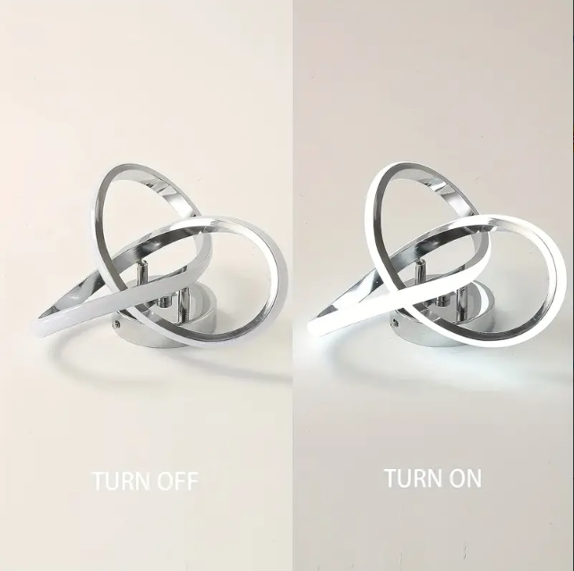 Modern Curl Ceiling Light - Chrome - LED Ceiling Fixture - Warm White - For Hallways And Entrances