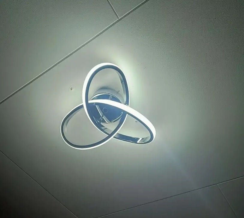 Modern Curl Ceiling Light - Chrome - LED Ceiling Fixture - Warm White - For Hallways And Entrances