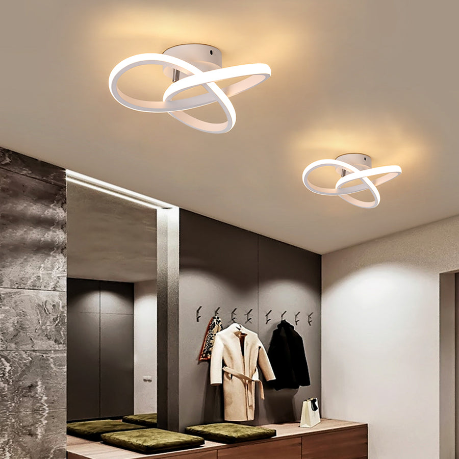 Modern Curl Ceiling Light - White - LED Ceiling Fixture - Cool White - For Hallways And Entrances