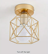 
Geometric Cage Ceiling Light - E27 - Bulb Not Included - For Hallway - Ceiling Fixture