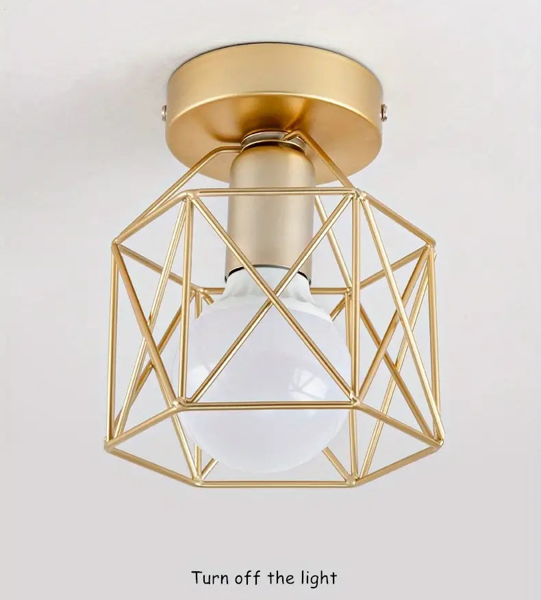 Geometric Cage Ceiling Light - E27 - Bulb Not Included - For Hallway - Ceiling Fixture