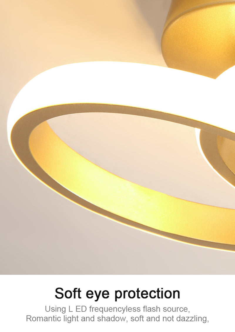 Modern Ceiling Light - Round LED - Chandelier - Hallway Lamp - Lighting - 25 cm - Gold - Flush Mount - 20W