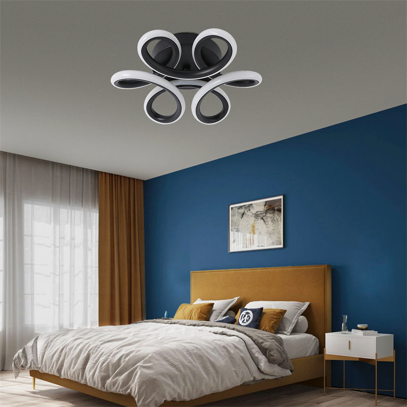 Bloemvormige Plafondlamp - Zwart - Voor Woonkamer En Eetkamer - Plafonnière