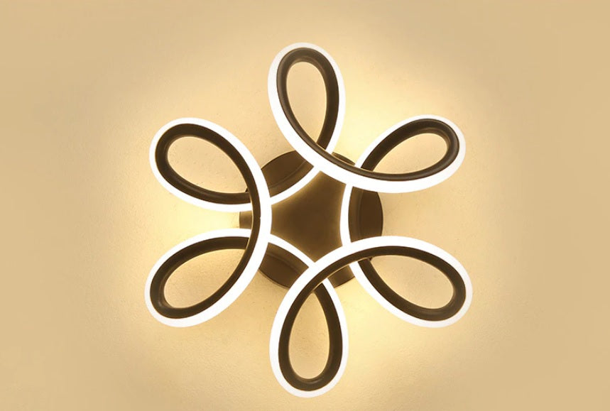 Flower-Shaped Ceiling Light - Black - For Living And Dining Room - Ceiling Fixture