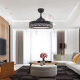 
Modern Ceiling Fan with Light - 6 Speeds - Dimmable with Remote Control - Black - 42 Inch - Ceiling Fan - Retractable Fan Light