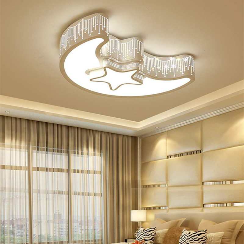 Moon Plafondlamp - Afstandsbediening - Dimbaar - Moderne Lamp - 50 CM - Slaapkamerlamp - Woonkamerlamp