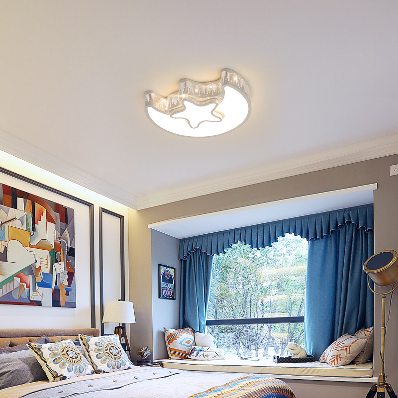 Moon Ceiling Lamp - Remote Control - Dimmable - Modern Lamp - 50 CM - Bedroom Lamp - Living Room Lamp