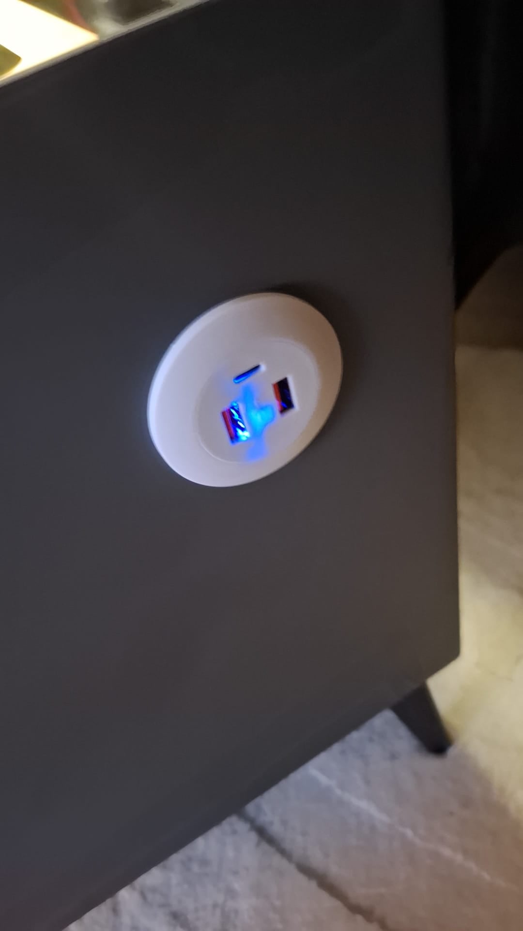 Nightstand With LED - 3 USB Ports - Wireless Charging - Grey - 2 Drawers - 50x45x40cm - Smart Bedside Table - Bedroom - 3 Color LED