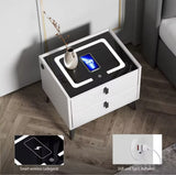 
Nightstand with LED - 3 USB Ports - Wireless Charging - White - 2 Drawers - 50x45x40cm - Smart Nightstand - Bedroom - 3 Color LED