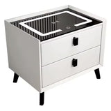 
Nightstand with LED - 3 USB Ports - Wireless Charging - White - 2 Drawers - 50x45x40cm - Smart Nightstand - Bedroom - 3 Color LED